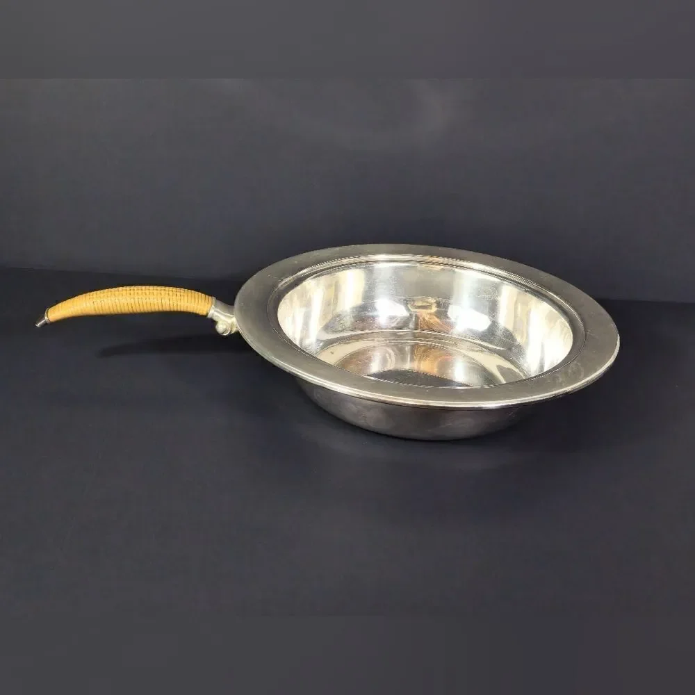 Rare Rodgers bros FLAIR Silver rattan chafing dish
